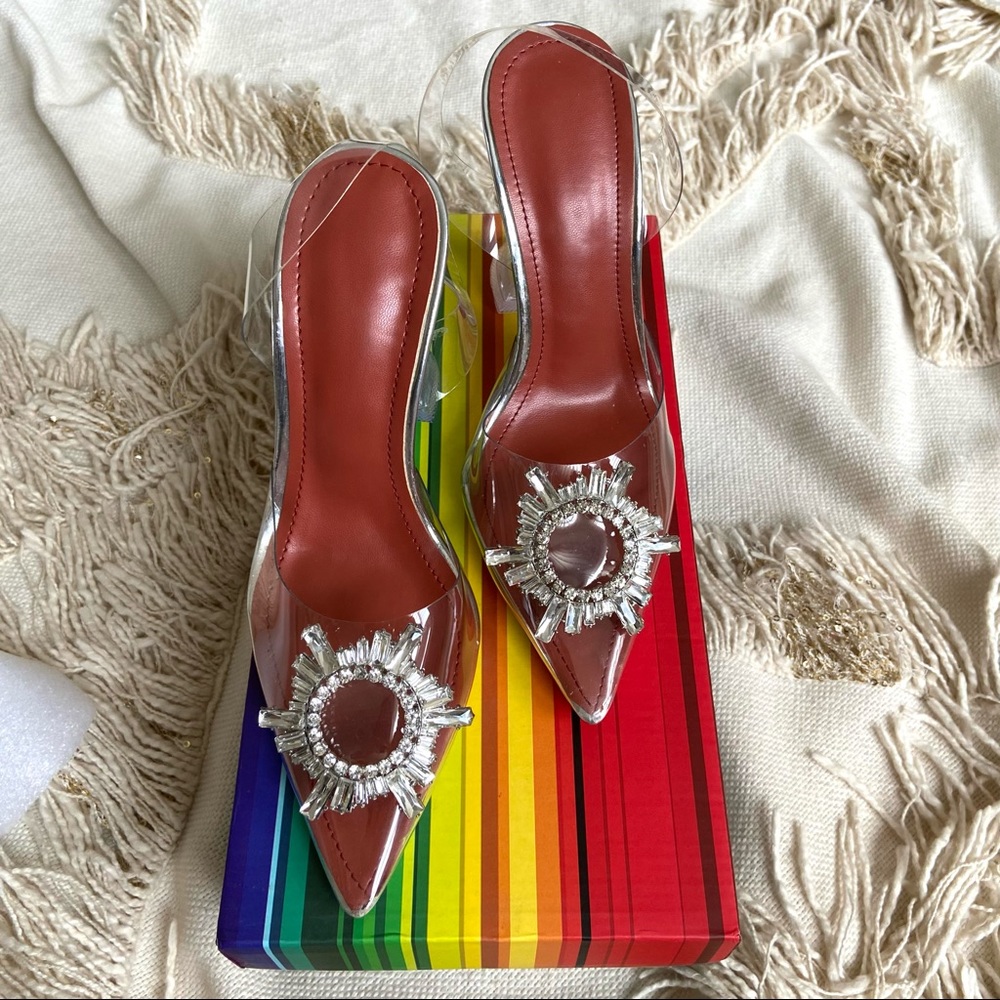 Embellished Clear Heels
